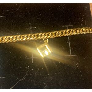 Givenchy Gold Chain Bracelet with Square Charm